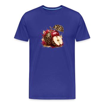 Pomme glamure léopard - T-shirt bio Premium Homme - bleu roi - Devant - Damien (186cm)