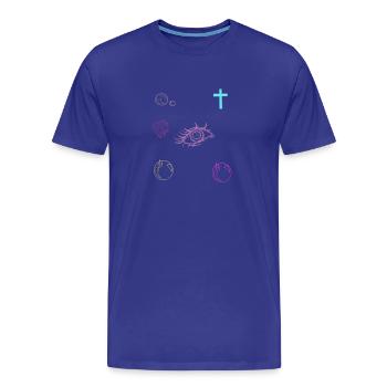 Auge Bibel Kreuz - Männer Premium Bio T-Shirt - Königsblau - Vorne - Damien (186cm)