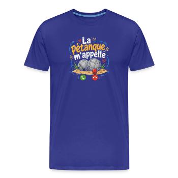 T-shirt La Pétanque M'appelle Humour - T-shirt bio Premium Homme - bleu roi - Devant - Damien (186cm)