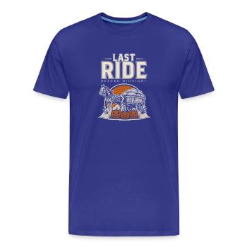 Wagon d’Halloween – Dernier trajet avant minuit - T-shirt bio Premium Homme - bleu roi - Devant - Damien (186cm)