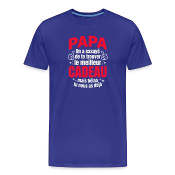 Meilleur Cadeau Papa - Humour Enfants Fête Des Pèr - T-shirt bio Premium Homme - bleu roi - Devant - Damien (186cm)