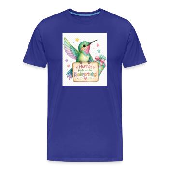 Hurra: Erster Kindergartenstart - Männer Premium Bio T-Shirt - Königsblau - Vorne - Damien (186cm)