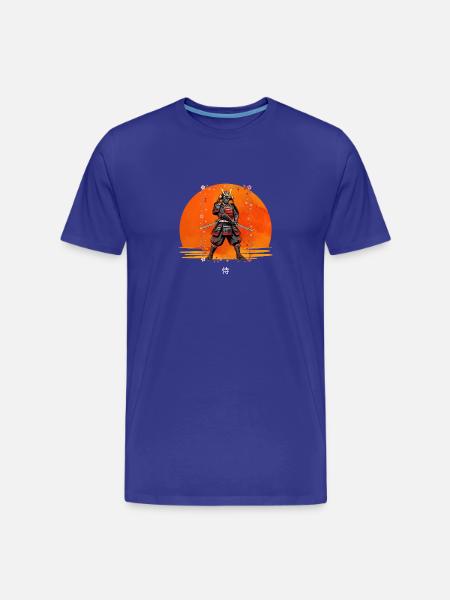 Samurai-Wächter in purpurroter Rüstung - Männer Premium Bio T-Shirt - Königsblau