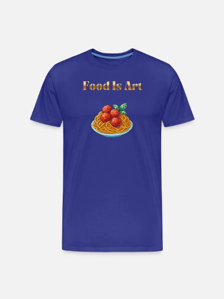 Food Is Art ... Spaghetti mit Fleischbällchen - Männer Premium Bio T-Shirt - Königsblau