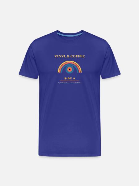 Vinyl & Coffee - Männer Premium Bio T-Shirt - Königsblau