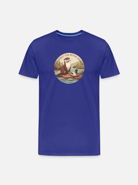 Respect The River Locals Otter Nature - Men's Premium Organic T-Shirt - royal blue
