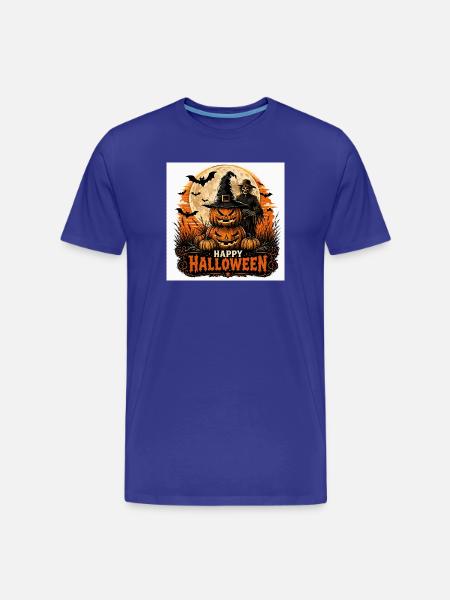 Halloween Night Pumpkins - Men's Premium Organic T-Shirt - royal blue