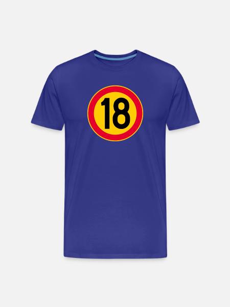18th Birthday Age 18 Years Sign - Men's Premium Organic T-Shirt - royal blue