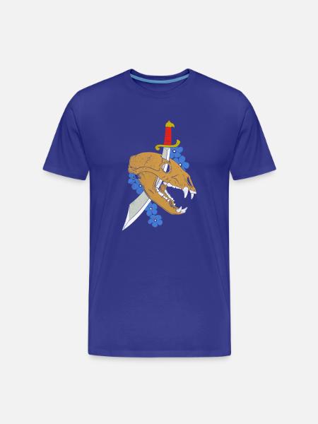 KodiakSchädel mit Dolch und Blüten - Männer Premium Bio T-Shirt - Königsblau