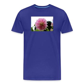 Dahlia rose rose fleur, fleur - T-shirt bio Premium Homme - bleu roi - Devant - Damien (186cm)