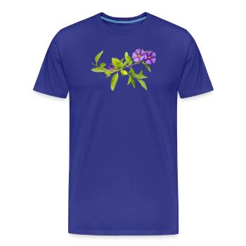 Enzian – alpine Eleganz - Männer Premium Bio T-Shirt - Königsblau - Vorne - Damien (186cm)