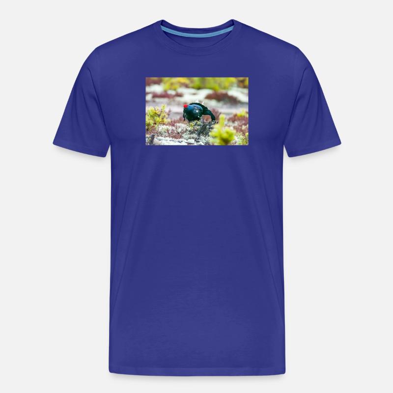 Birkhahn im Moos DSC 3331 - Männer Premium Bio T-Shirt - Königsblau