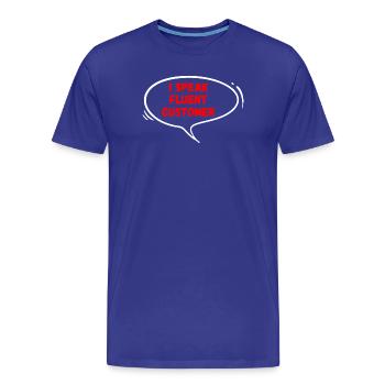 Je parle couramment client - produit - T-shirt bio Premium Homme - bleu roi - Devant - Damien (186cm)