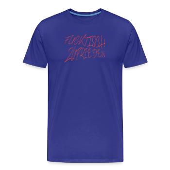 fucktisch zufrieden - Männer Premium Bio T-Shirt - Königsblau - Vorne - Damien (186cm)