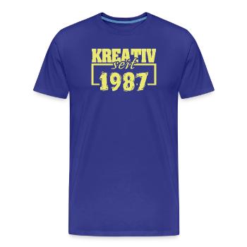 Maler 1987 - Männer Premium Bio T-Shirt - Königsblau - Vorne - Damien (186cm)