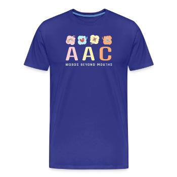 SLP Langue des Signes AAC Communication - T-shirt bio Premium Homme - bleu roi - Devant - Damien (186cm)