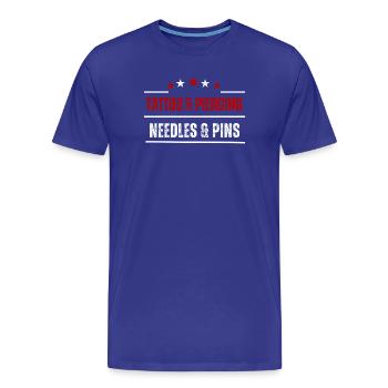 Needles & Pins Stars - Men's Premium Organic T-Shirt - royal blue - Front - Damien (186cm)