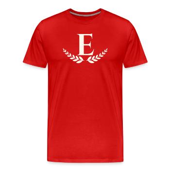 E - Männer Premium Bio T-Shirt - Rot - Vorne - Damien (186cm)