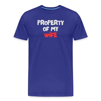 Propriété de ma femme - T-shirt bio Premium Homme - bleu roi - Devant - Damien (186cm)
