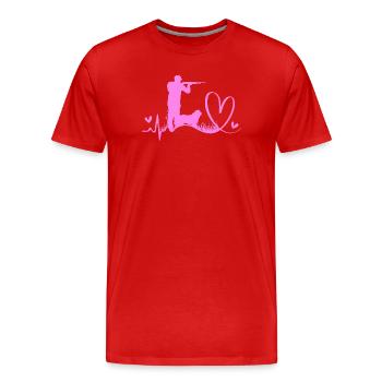 Chasse au canard Chasseur Chasse au canard - T-shirt bio Premium Homme - rouge - Devant - Damien (186cm)
