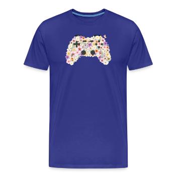Manette florale : Contrôleur d’art floral - T-shirt bio Premium Homme - bleu roi - Devant - Damien (186cm)