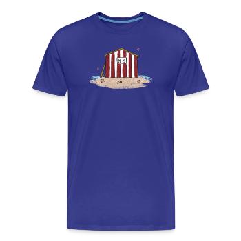 Maison de plage à bandes rouges - T-shirt bio Premium Homme - bleu roi - Devant - Damien (186cm)