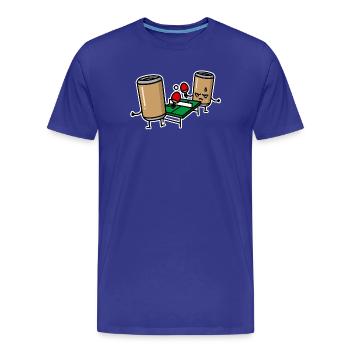 Bière Pong Cartoon Ping Ping Pong Ping Pong Ping - T-shirt bio Premium Homme - bleu roi - Devant - Damien (186cm)