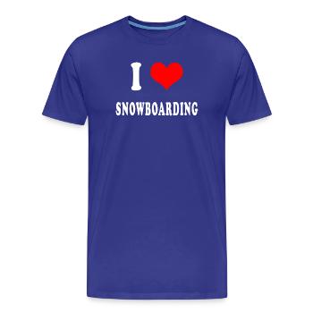 J'adore le snowboard - T-shirt bio Premium Homme - bleu roi - Devant - Damien (186cm)