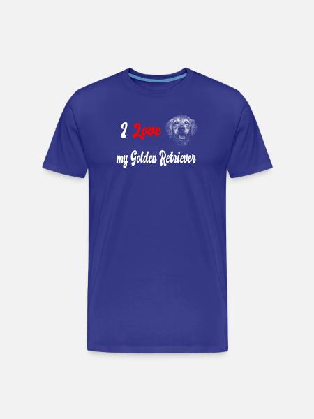 J'adore mon golden retriever - T-shirt bio Premium Homme - bleu roi