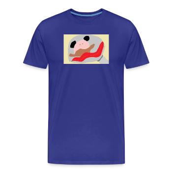 Panda mit roter Zunge - Männer Premium Bio T-Shirt - Königsblau - Vorne - Damien (186cm)