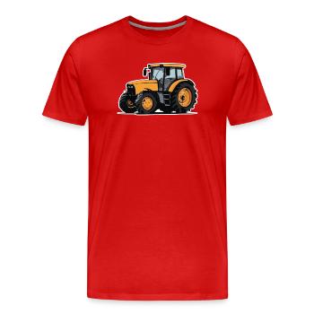 Traktor, Trecker, Schlepper - Männer Premium Bio T-Shirt - Rot - Vorne - Damien (186cm)