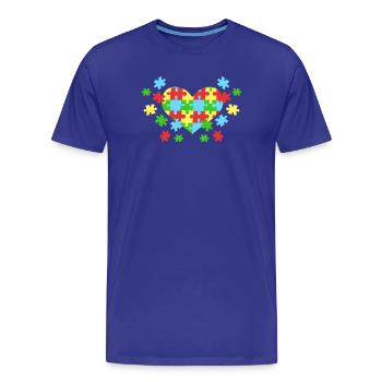 Autismus Puzzleteile Herz - Männer Premium Bio T-Shirt - Königsblau - Vorne - Damien (186cm)