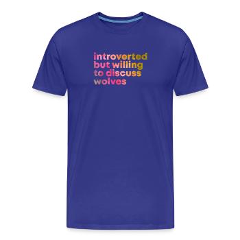 Wolf - Men's Premium Organic T-Shirt - royal blue - Front - Damien (186cm)