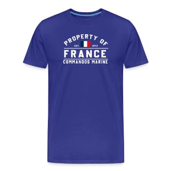 Propriété de France Commandos Marine - T-shirt bio Premium Homme - bleu roi - Devant - Damien (186cm)