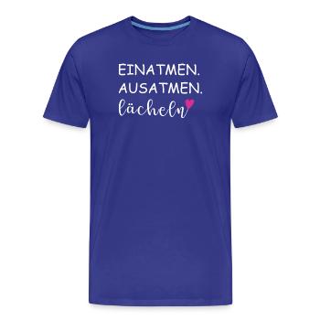 Inspire, expire, sourire, expressions - T-shirt bio Premium Homme - bleu roi - Devant - Damien (186cm)