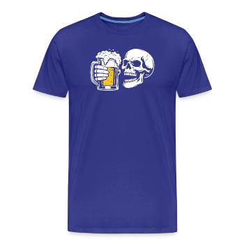 Skull with Beer Mug – Beer & Skull Shirt - Men's Premium Organic T-Shirt - royal blue - Front - Damien (186cm)
