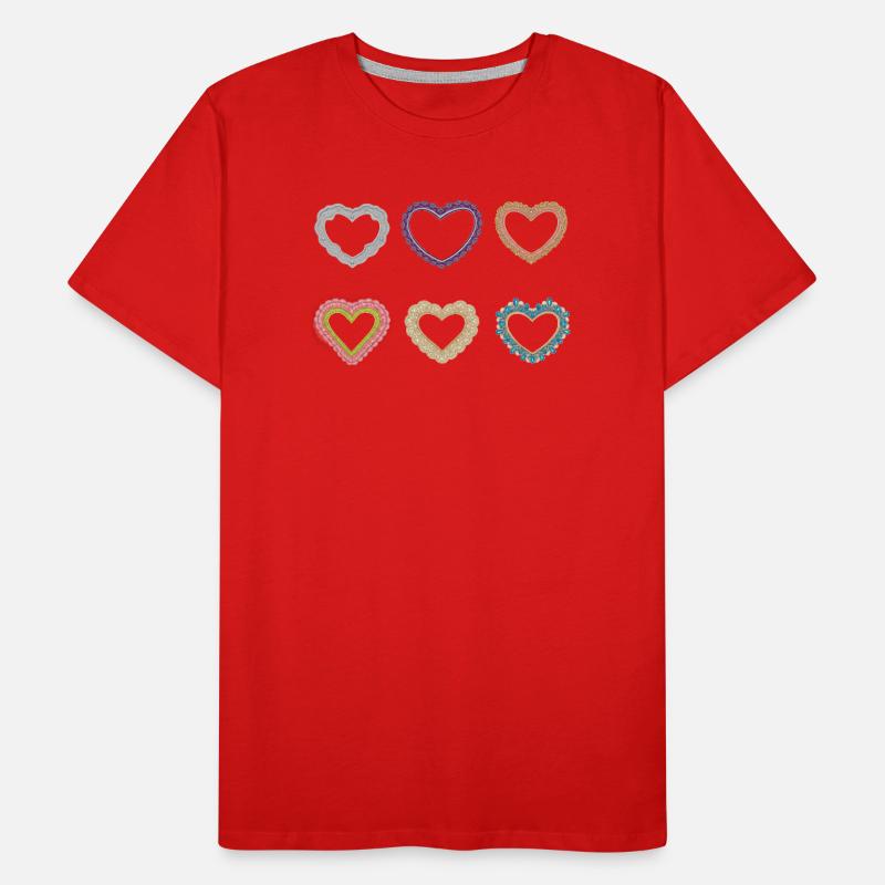 Filigrane Spitzenherzen Männer Premium Bio T-Shirt