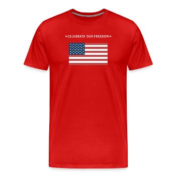 Liberty American Flag - Men's Premium Organic T-Shirt - red - Front - Damien (186cm)