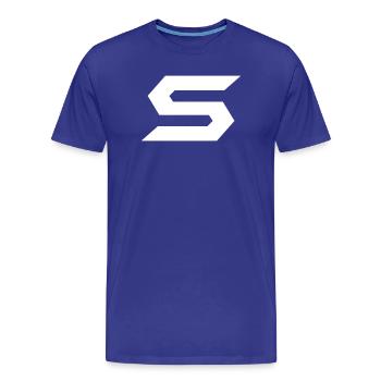 Contraste géométrique en zigzag - T-shirt bio Premium Homme - bleu roi - Devant - Damien (186cm)