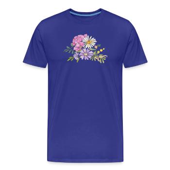 Bouquet de fleurs - T-shirt bio Premium Homme - bleu roi - Devant - Damien (186cm)