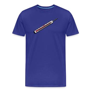 Un thermomètre à mercure - T-shirt bio Premium Homme - bleu roi - Devant - Damien (186cm)