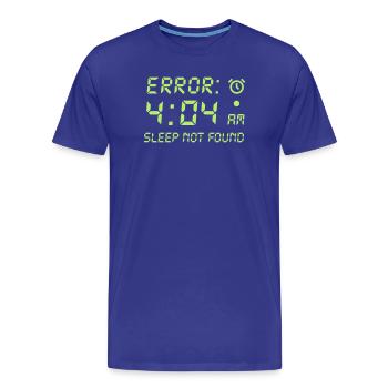 Erreur 404, sommeil pas trouvé joueur programmeur drôle - T-shirt bio Premium Homme - bleu roi - Devant - Damien (186cm)