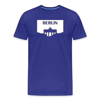 Porte de Brandebourg de Berlin blanc - T-shirt bio Premium Homme - bleu roi - Devant - Damien (186cm)