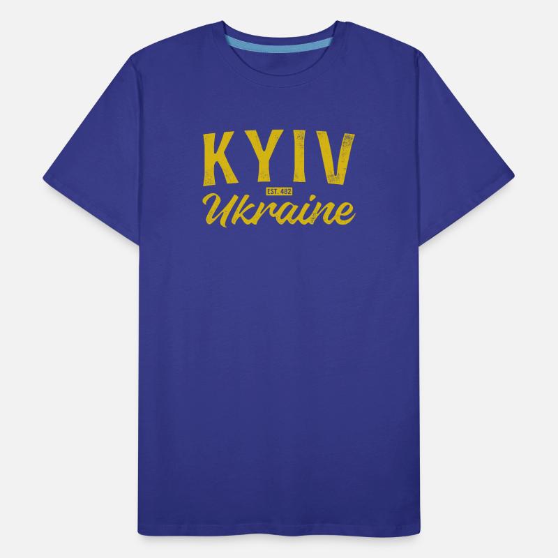 Kyiv Ukraine Gold Script Logo Men's Premium Organic T-Shirt