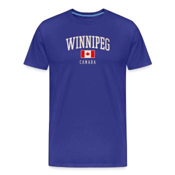 Winnipeg Canada Retro Varsity - Men's Premium Organic T-Shirt - royal blue - Front - Damien (186cm)