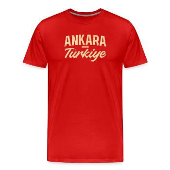 Ankara Türkiye Vintage Lettering - Men's Premium Organic T-Shirt - red - Front - Damien (186cm)