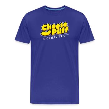 Cheese Puff Scientist - Men's Premium Organic T-Shirt - royal blue - Front - Damien (186cm)
