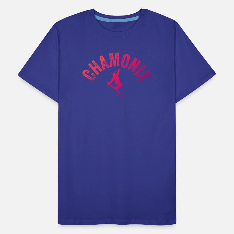 Chamonix Arch Skier Gradient Männer Premium Bio T-Shirt