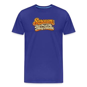 Sarkasmus eines meiner Talente Retro Spruch - Männer Premium Bio T-Shirt - Königsblau - Vorne - Damien (186cm)