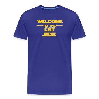 Bienvenue sur le site des chats - T-shirt bio Premium Homme - bleu roi - Devant - Damien (186cm)